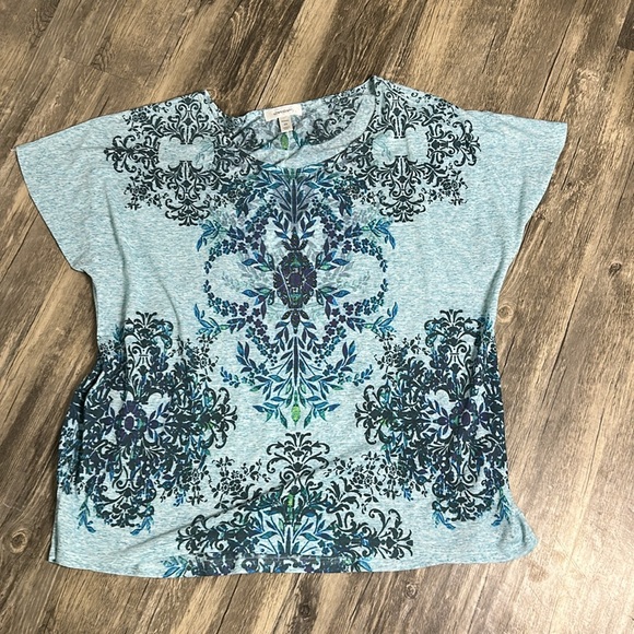 Dressbarn Blue Patterned Women's Top size 2X - Picture 7 of 11